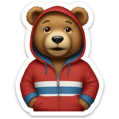Teddy wearing red gap hoodie sticker