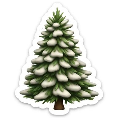 Realistic isolated off white fir christmas tree   sticker
