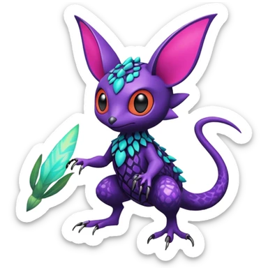  exotic tropical cyber-Noibat-Trico-Fakémon-Pokémon-Vernid-creature sticker