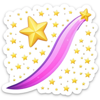 purple-pink shooting star, yelow stars sticker