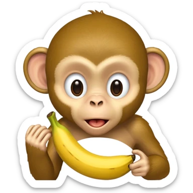 retarded looking monkey sucking a banana sticker