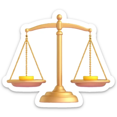 balance scale with gold in both trays sticker