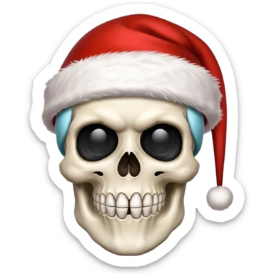 Skull ,MERRY CHRISTMAS Sign
 sticker
