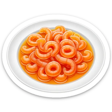 Fujian Tǔsǔndòng jelly-like seafood with sauce, simplified emoji style with bold outlines and bright colors, cartoon style transparent worm jelly specialty sticker