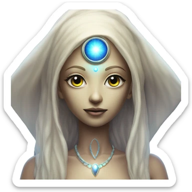 Pleiadian alien female third eye sticker