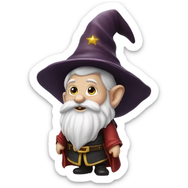gnome that is dressed up like a wizard but also looks like a bean sticker