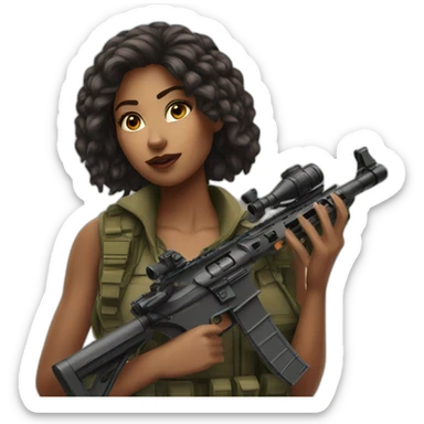Hot girl sniper sticker