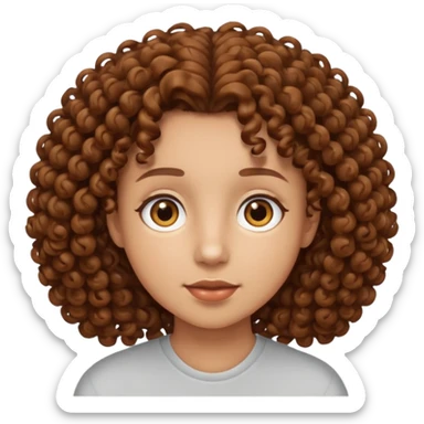 Nano con capelli ricci marroni, occhi marroni sticker