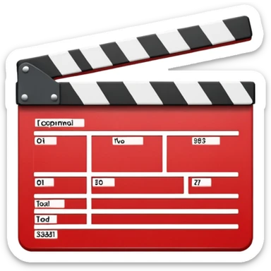 red clapperboard used in filmmaking, cute and stylish design sticker
