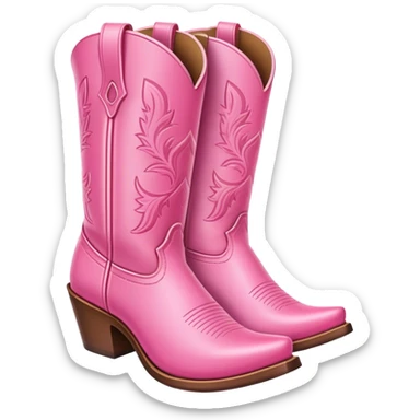 Pink cowboy boots sticker