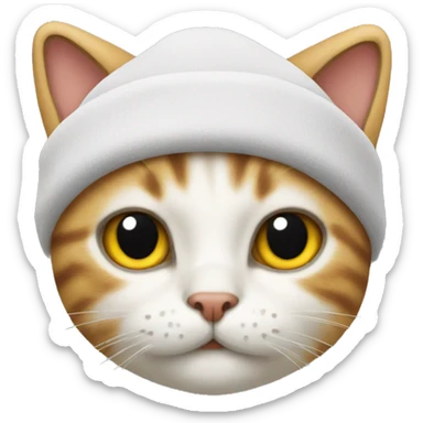 Cat wear skull cap sticker
