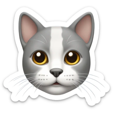 Gato gris con manchas blancas  sticker