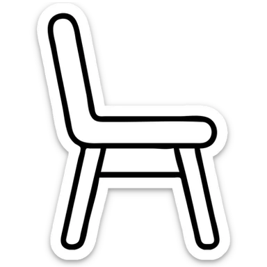 minimalist chair icon with red outline, no fill sticker