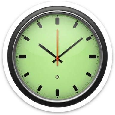 make Clock in minimalism in loght Green color without numbers  sticker