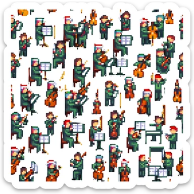 orchestra playing 12 Days of Christmas, festive sticker