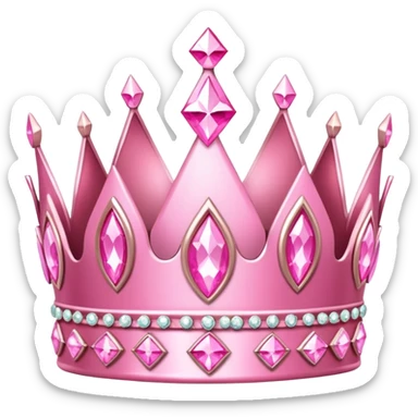 pink princess crown with bow sticker