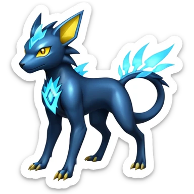 Futuristic Manectric-Luxray-Draco-Fakémon-hybrid-creature (full body), 4 legs sticker