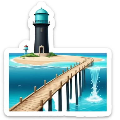 the sea is split in half. left half and right half of the water tower up, in the middle is a path on the floor of the sea sticker