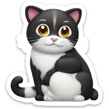 cat with panda sticker