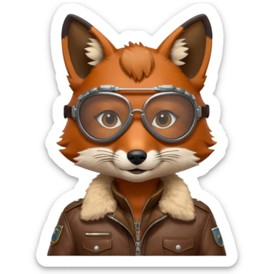 renard aviateur sticker