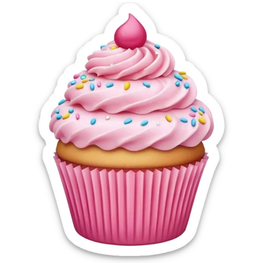 Cupcake with pink icing sticker