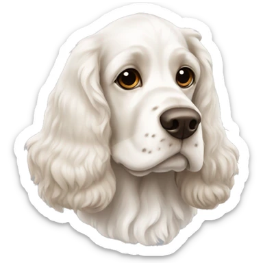 White cocker spaniel with dark brown ears sticker