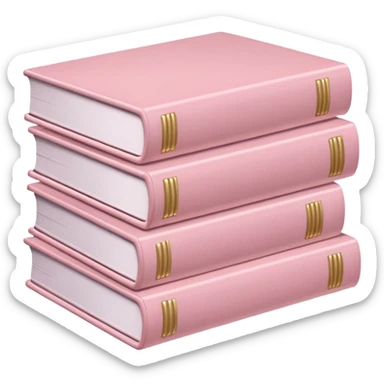 stack of pale pink stack of 5 books sticker