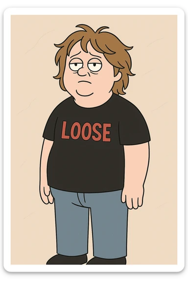 Lewis capaldi black shirt red Loose a blue jeans  sticker
