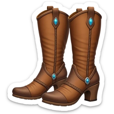 medievil boots, simple fantasy adveture boots, female, no laces, high heels sticker
