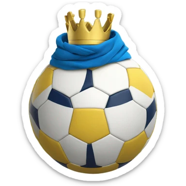charlotte fc themed soccer ball with minimalist crown and blue scarf sticker