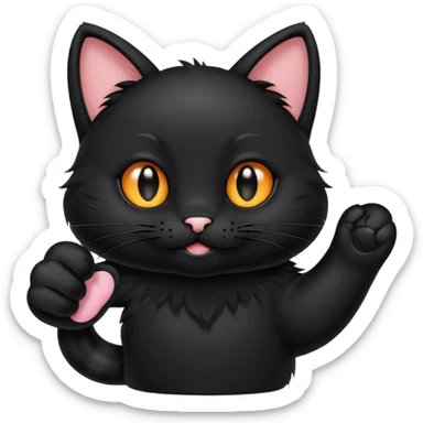 Black Cat paw giving a thumbs up sticker