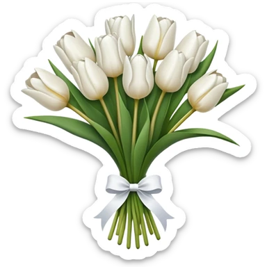 white tulip bouquet  sticker