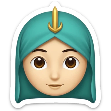 mavi yeşil ve turkuaz renk karışımlı bir turnuva kupası sticker