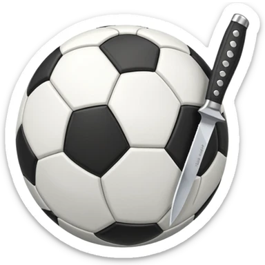 knife stuck in a soccer ball sticker