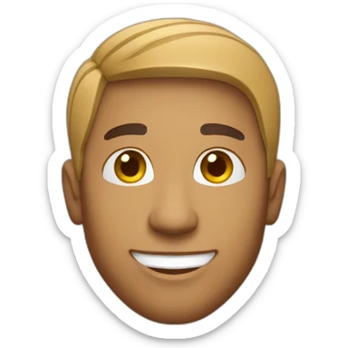 Light skin smiling indian guy with short middle part hairstyle sticker