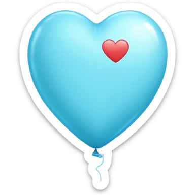 Light blue heart balloon with number  sticker