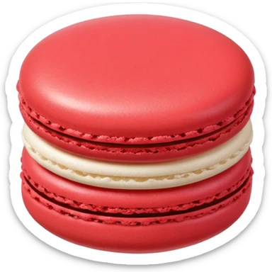 Realistic light red macaroon sticker