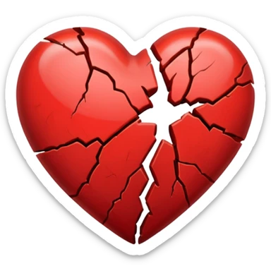 broken heart with a crack in the middle sticker