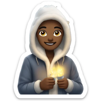 Winter pat with fairy lights  sticker