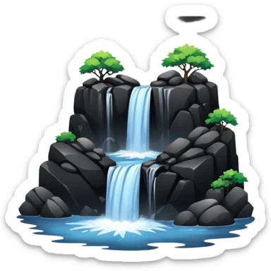 black rocks water fall  sticker