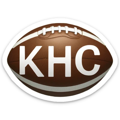 Football with the letters “KC” and the football is wearing a crown sticker