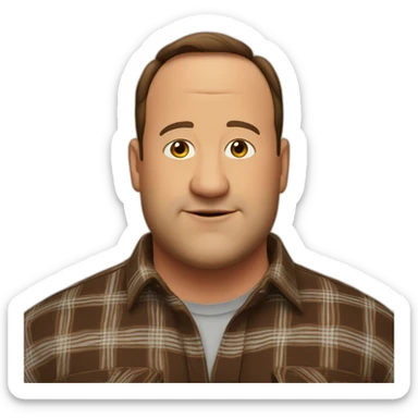 Kevin James in a brown flannel sticker