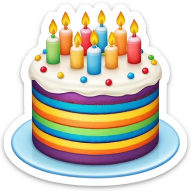 respectedrainbow cake sticker