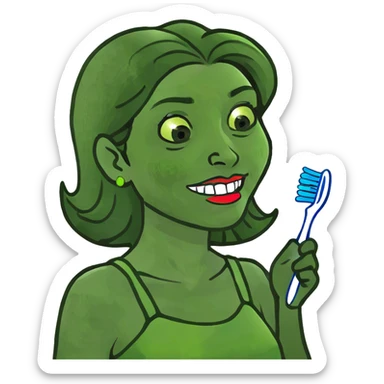 muela y mujer sticker