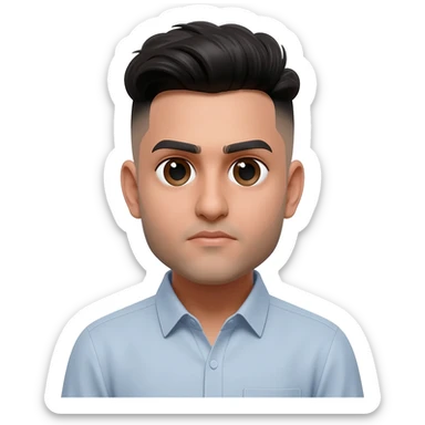 Pakistani man at 25 years old fade hair cut  sticker