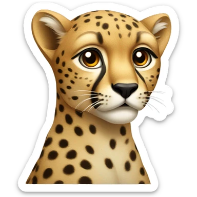 Cheetah hesrt sticker