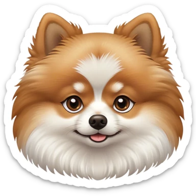 white and brown pomeranian sticker