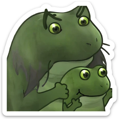 Gray long haired green eyed cat sticker