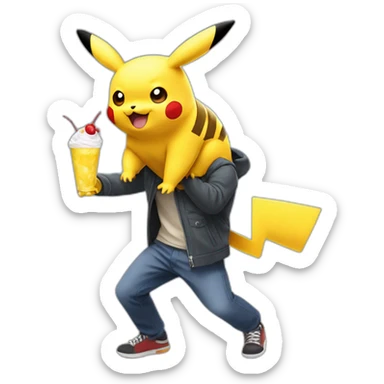 Pikachu qui fait la fête sticker