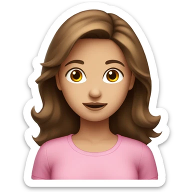 Brown haired pretty girl in pink top sticker